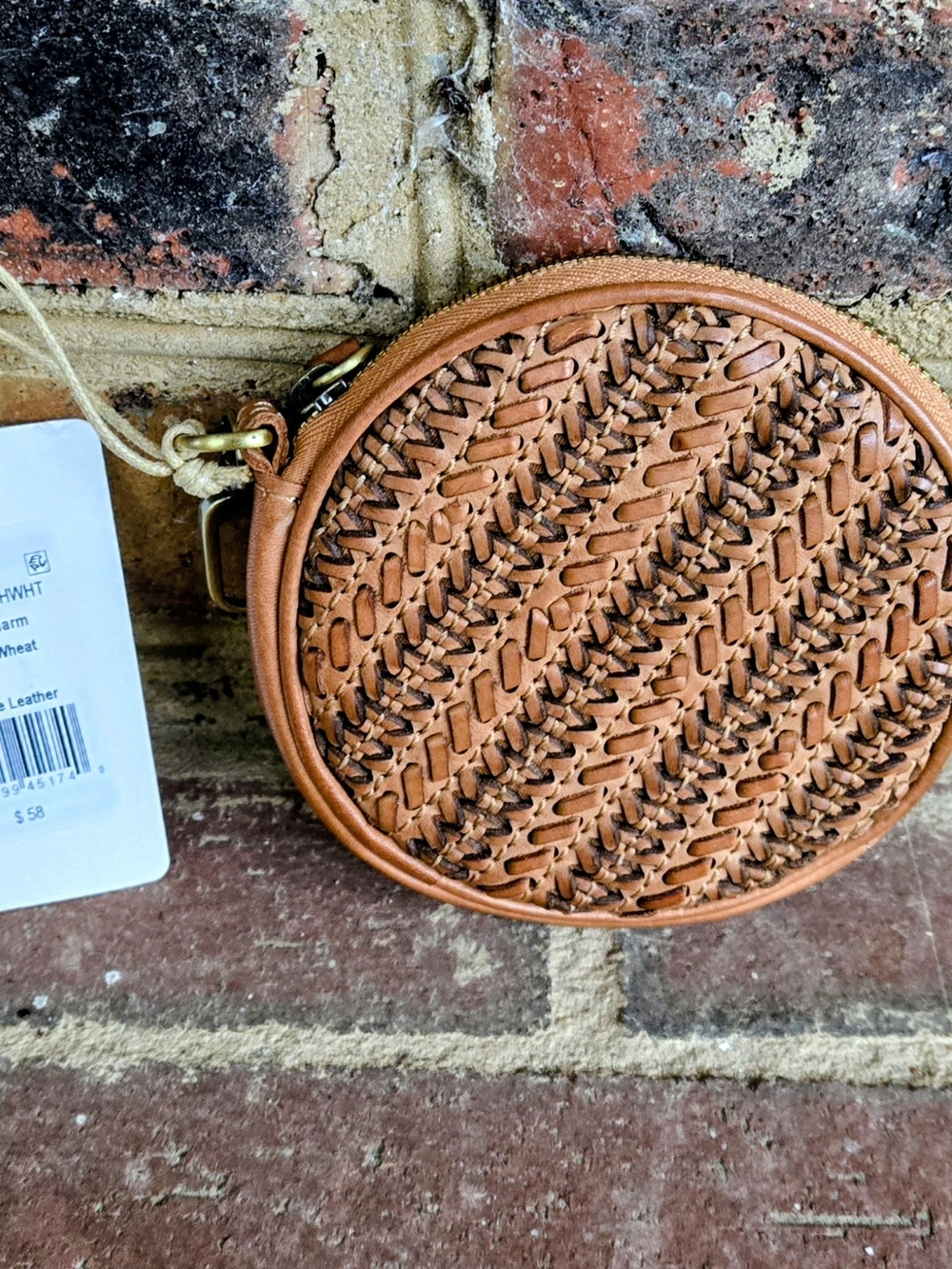 HOBO Revolve Harvest Wheat Brown Woven Round Mini Bag